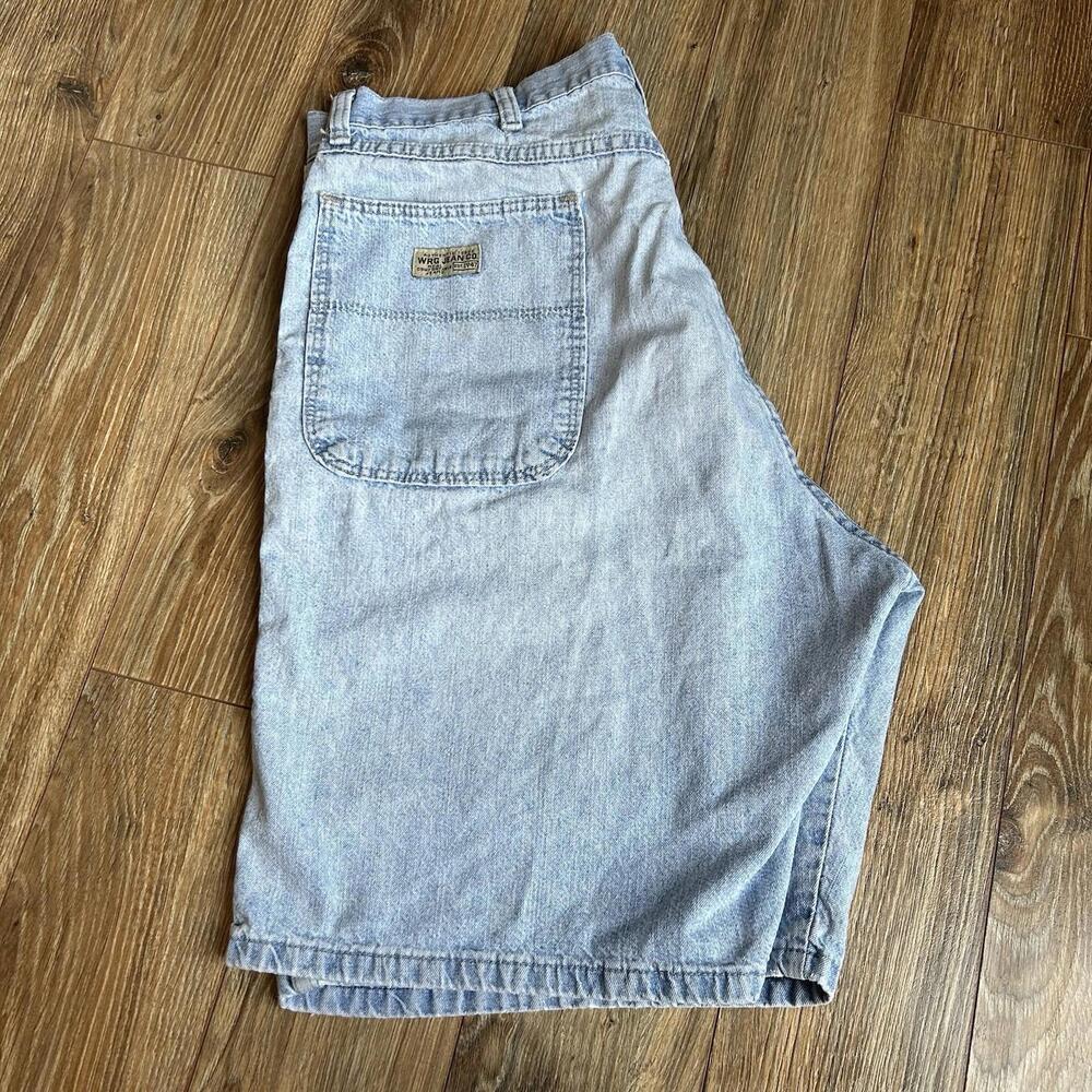 Vintage Wrangler Jean Shorts Mens 32 Blue Denim Cotton Jorts Y2K Baggy